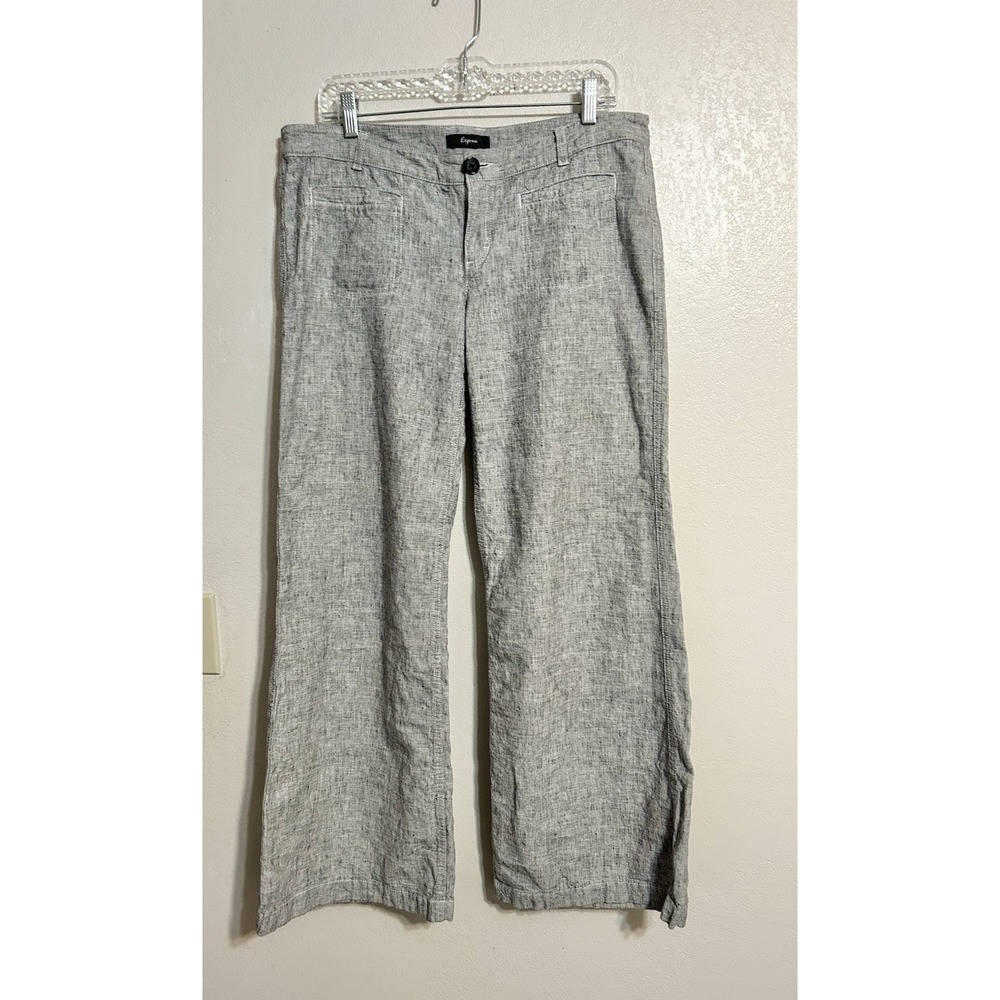 Vintage Express Y2K Low Rise Wide Leg Linen Pants
